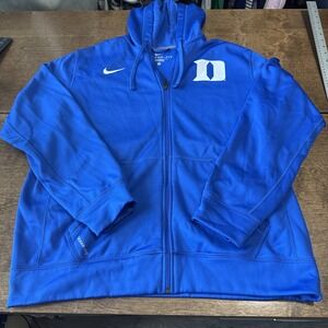 Nike Duke Blue Devils Men's Therma-Fit Full Zip Jacket Hoodie Size Large Blue